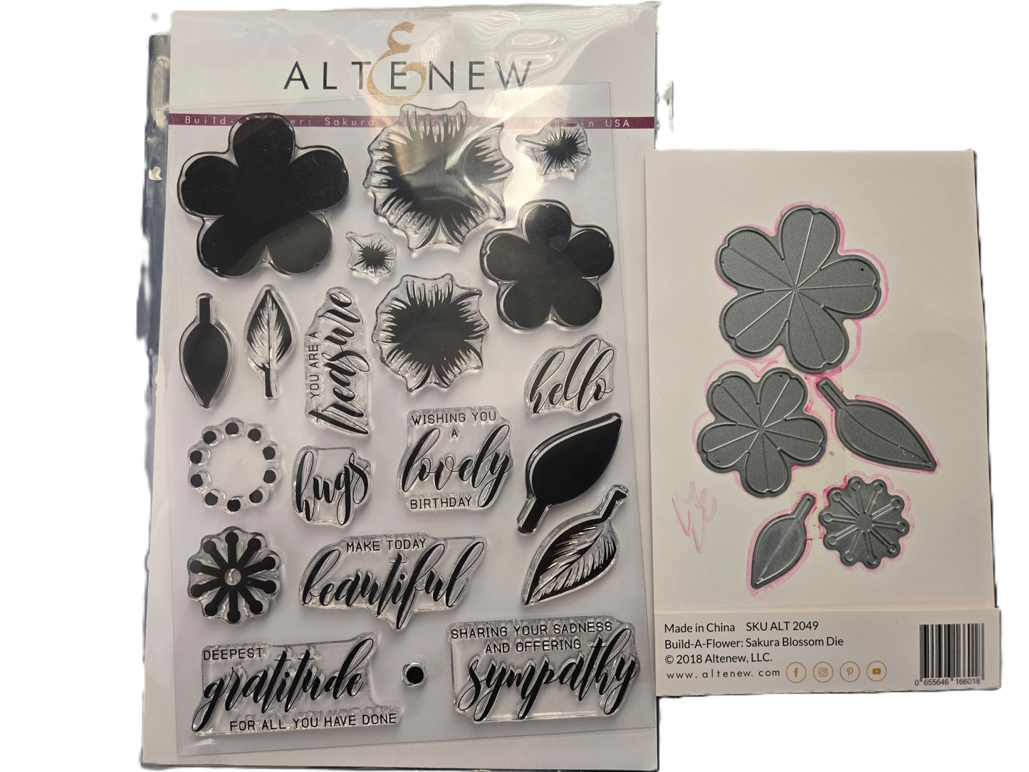 Build a Flower Sakura Blossom Stamps and Dies Set by Altenew - Used