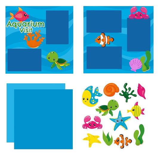 Aquarium Scrapbook Layout kit