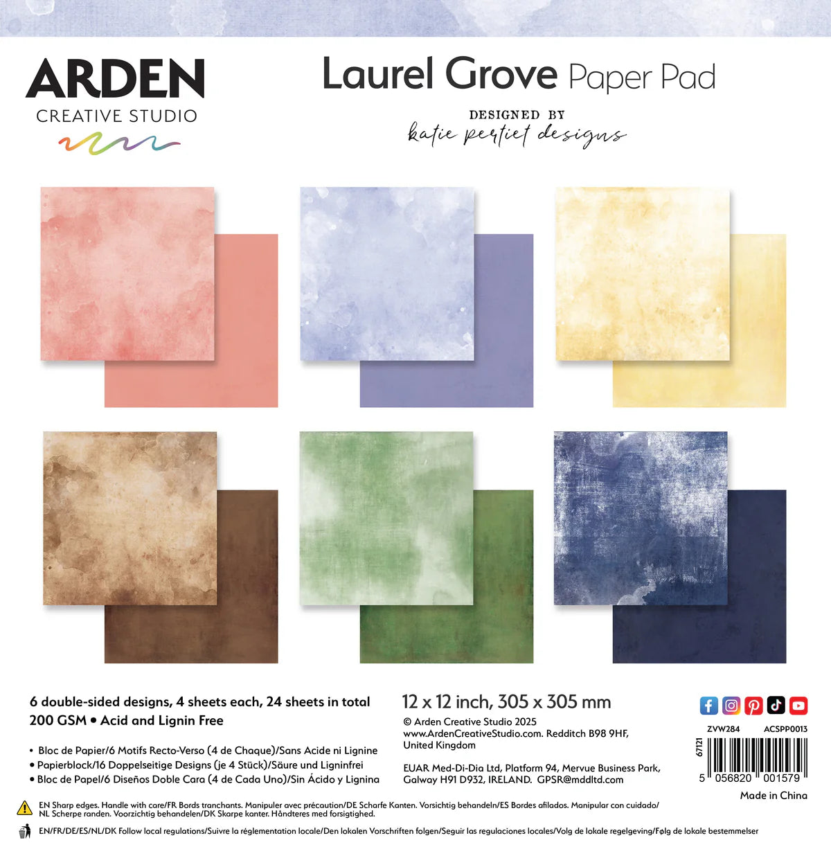 Laurel Grove Solids 12in x 12in Paper Pad