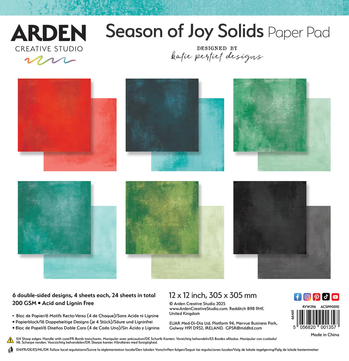 Season of Joy Solids 12in x 12in Paper Pad