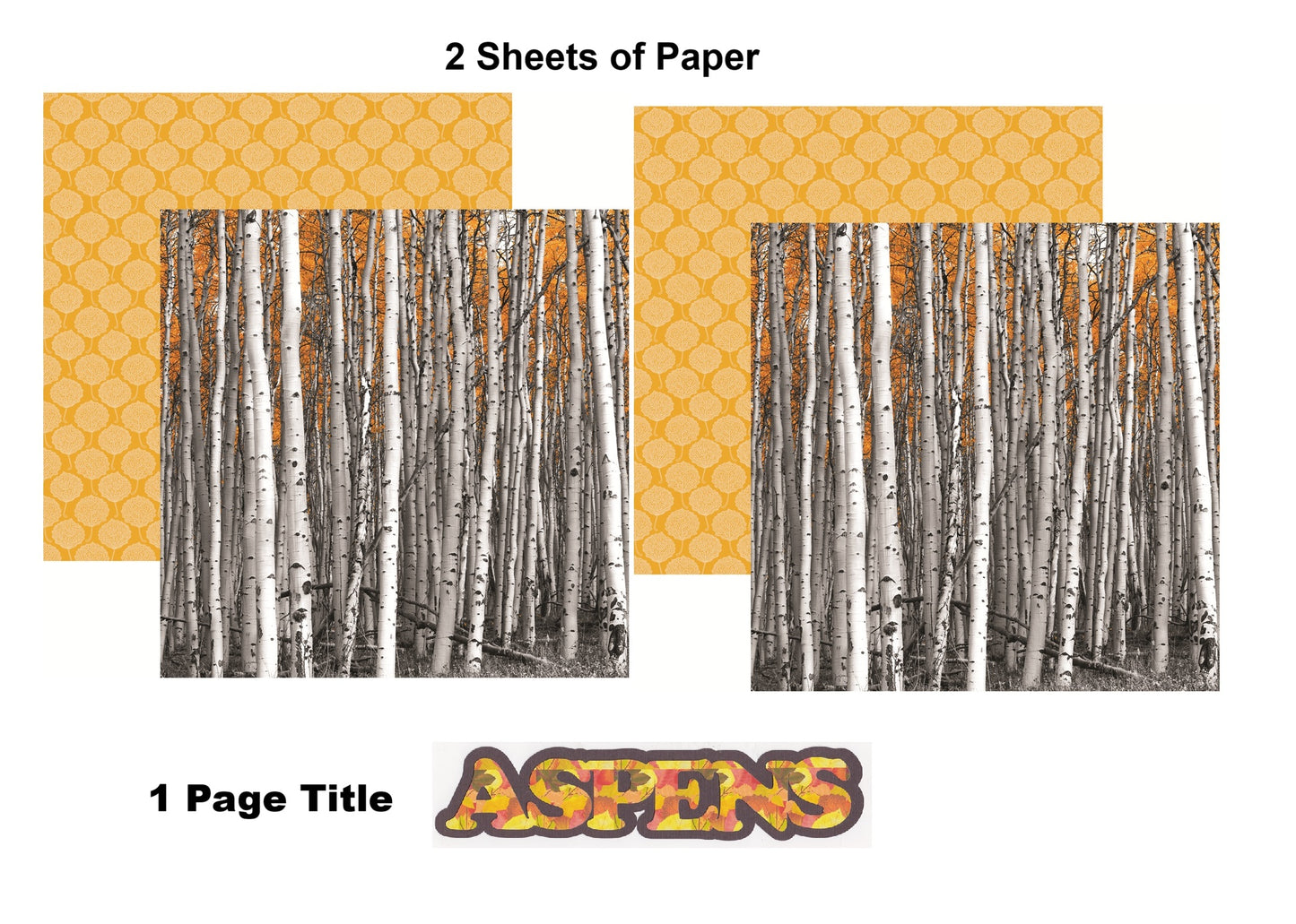 Colorado Aspens Scrapbook Paper and Title Set