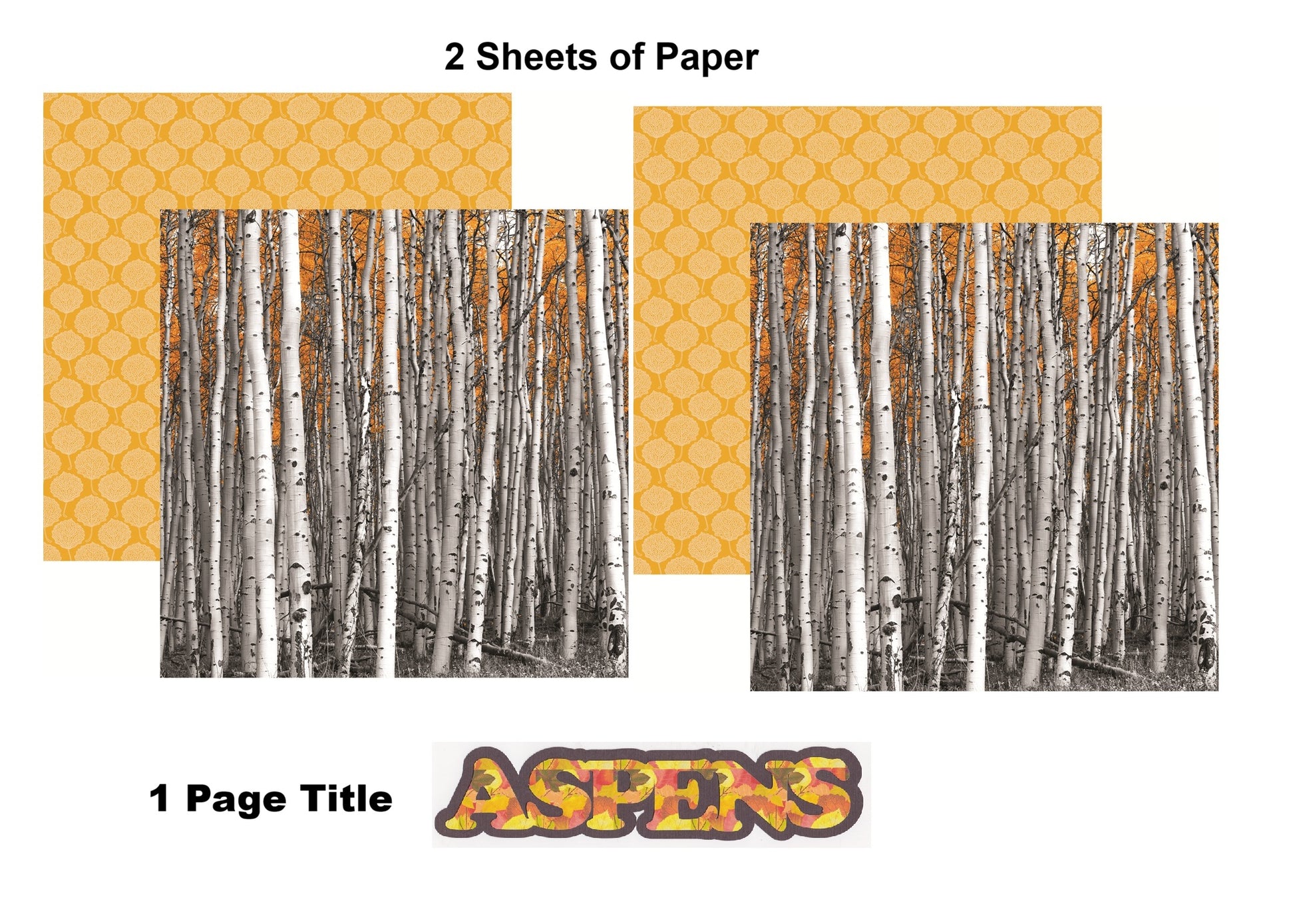 Colorado Aspens Scrapbook Paper and Title Set
