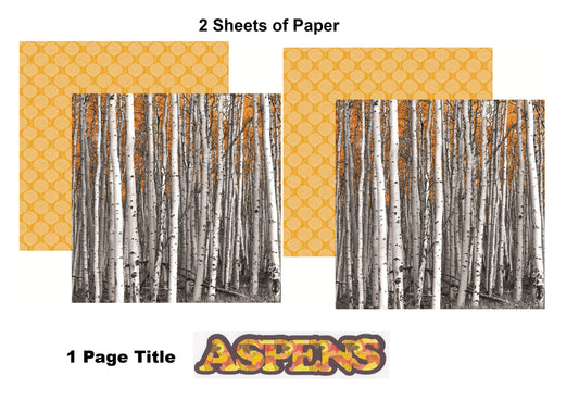 Colorado Aspens Scrapbook Paper and Title Set