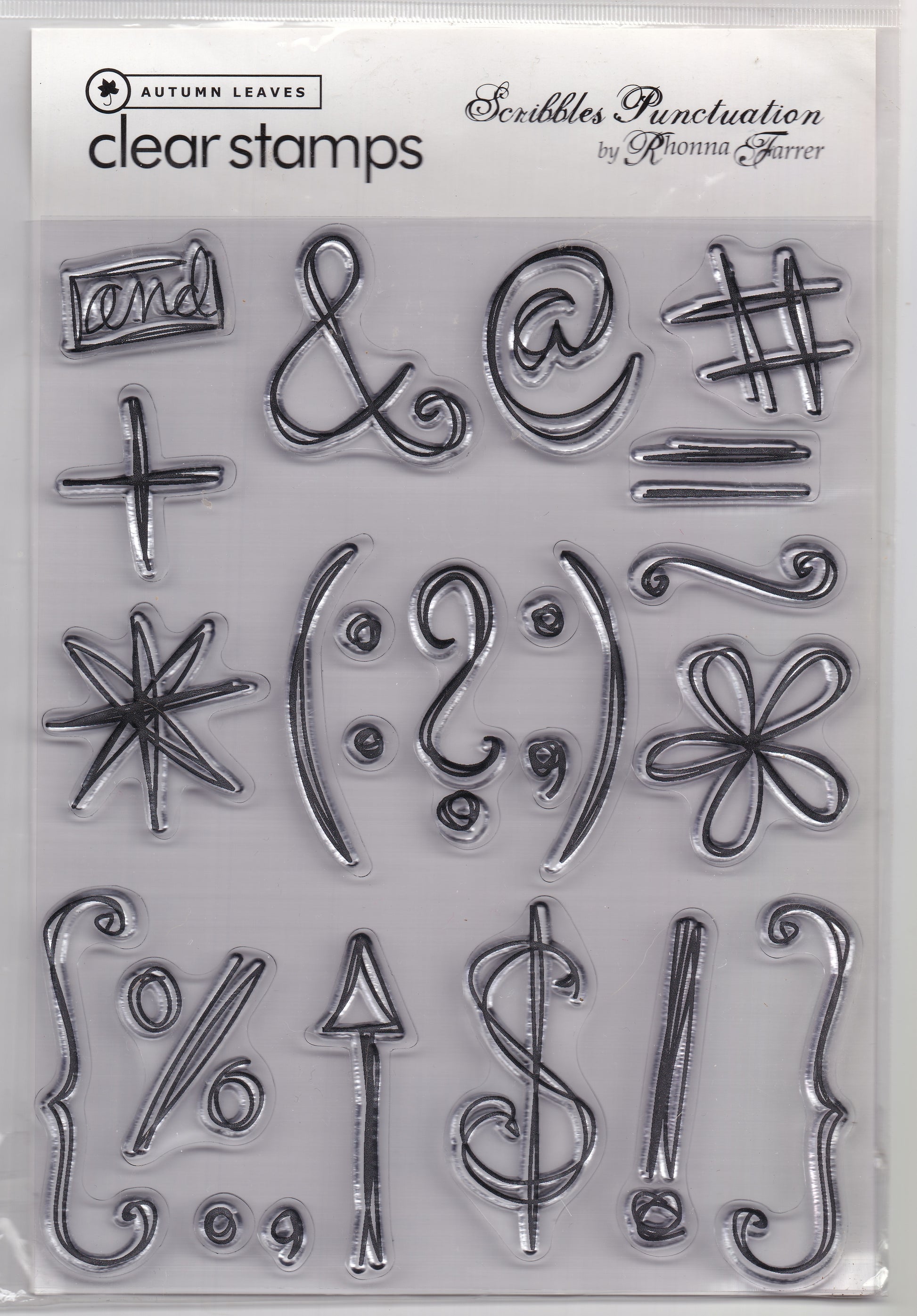 Autumn Leaves Scribbles Punctuation Stamp Set