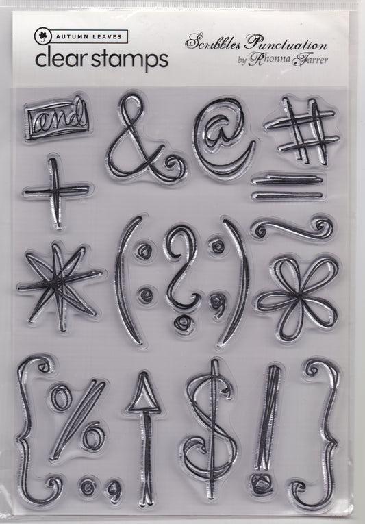 Autumn Leaves Scribbles Punctuation Stamp Set