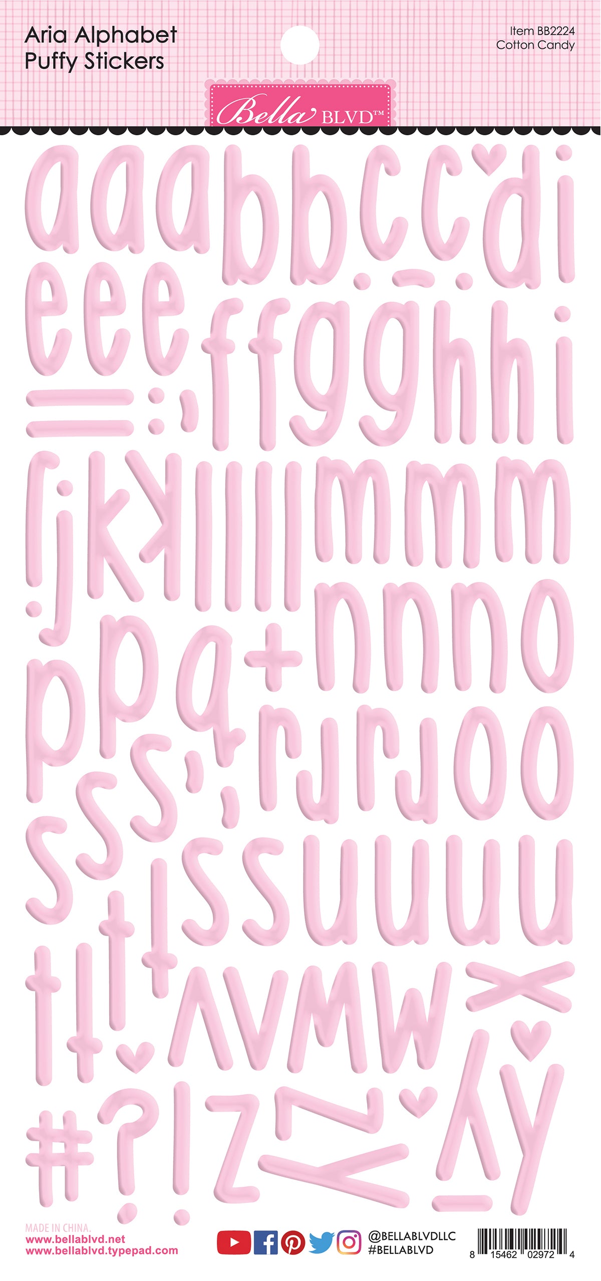 Bella Blvd Puffy Alphabet Stickers Cotton Candy
