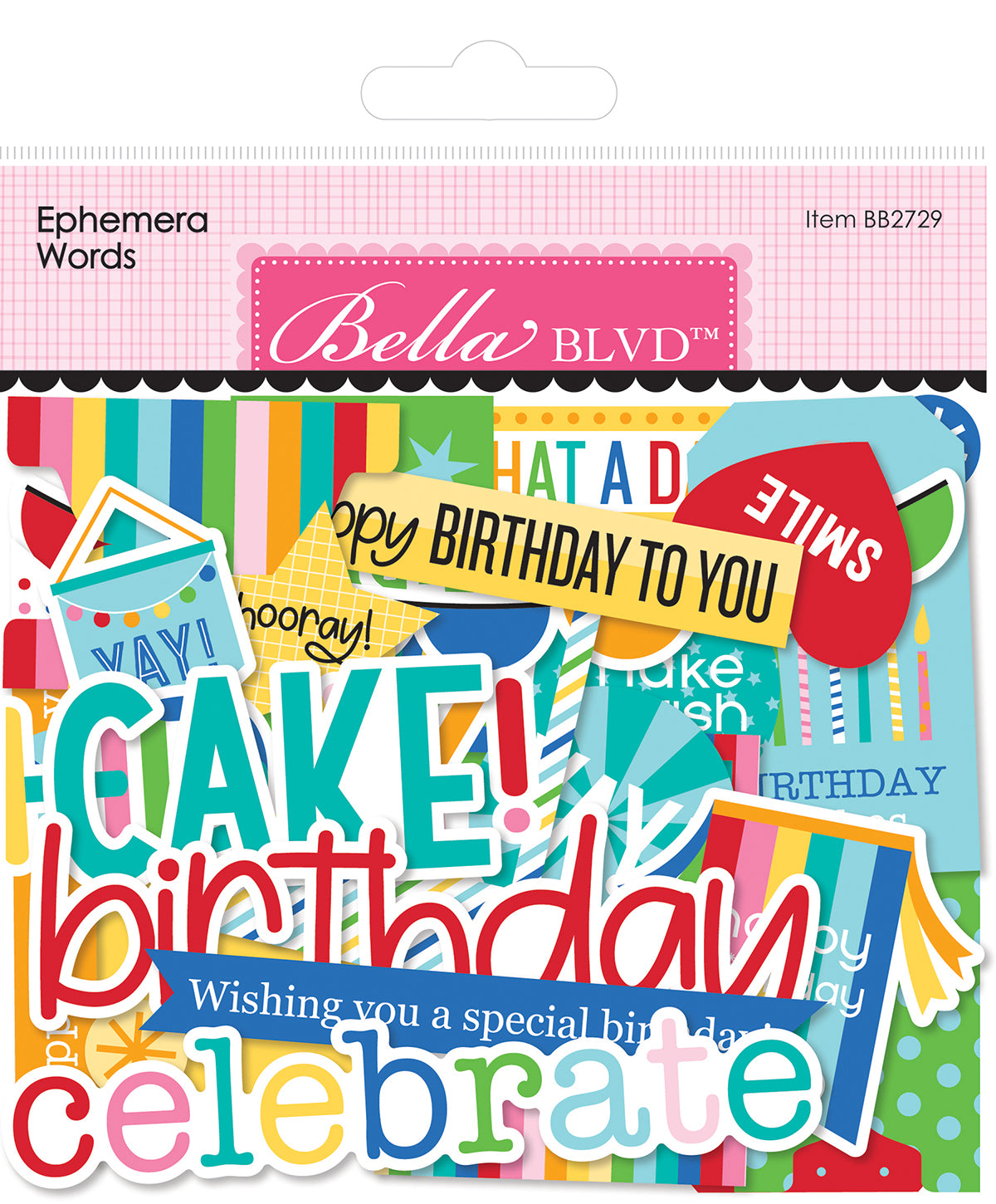 Birthday Bash Ephemera Words - 88 Pieces