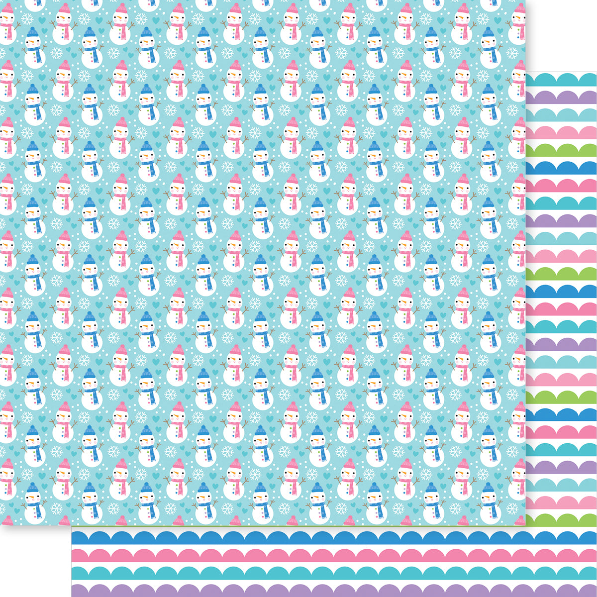 Snowman Snow In Love Snowflake Season Scrapbook Paper by Bella Blvd