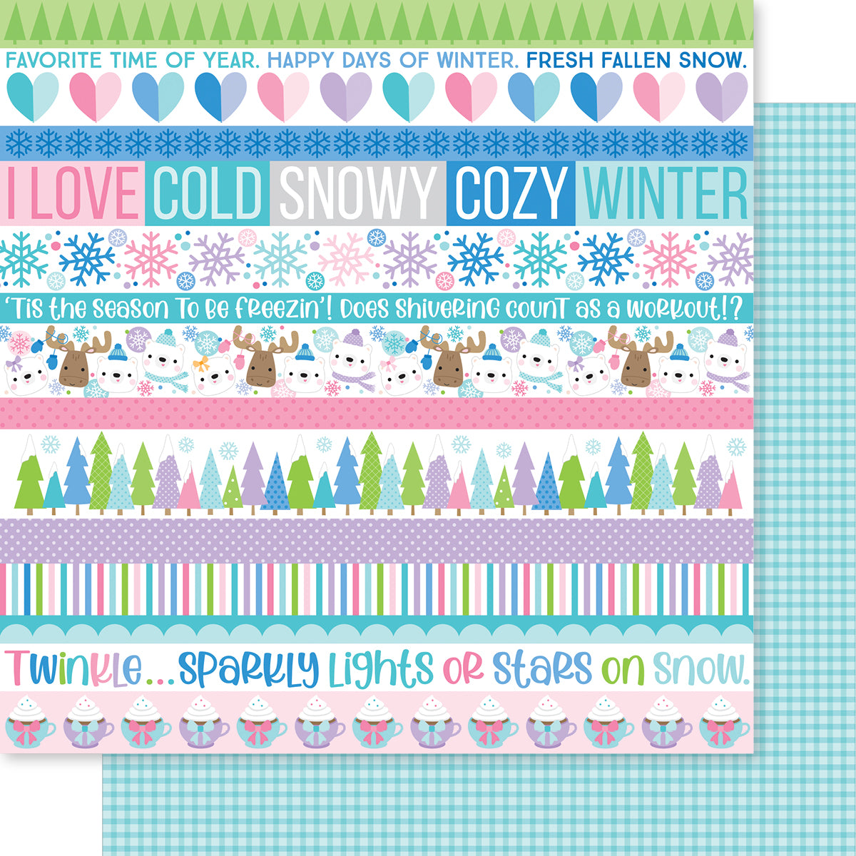 Bella blvd Snowflake Season Borders Scrapbook Paper