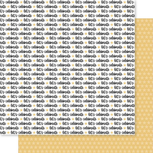 Starry Script - Lets Celebrate Scrapbook Paper by Bella Blvd