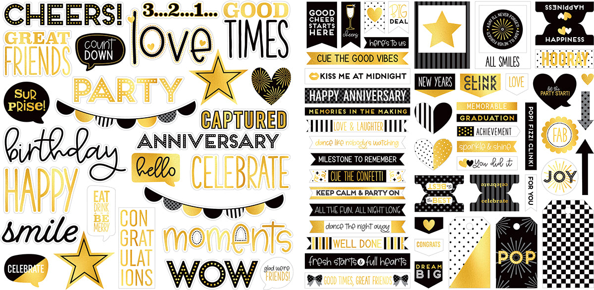 Bella Blvd Let's Celebrate Die Cut Ephemera Words