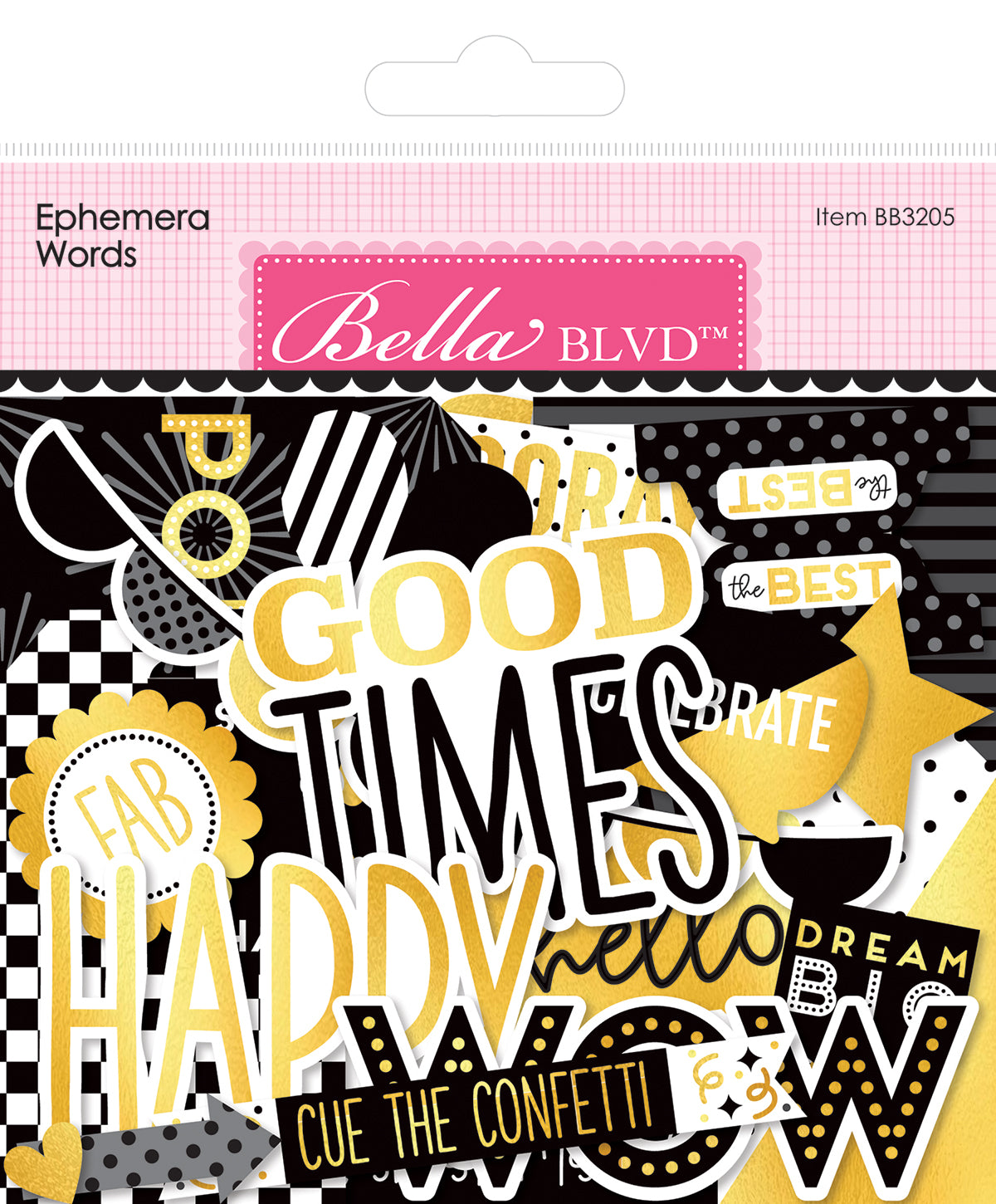 Let's Celebrate Words Ephemera Embellishments Set