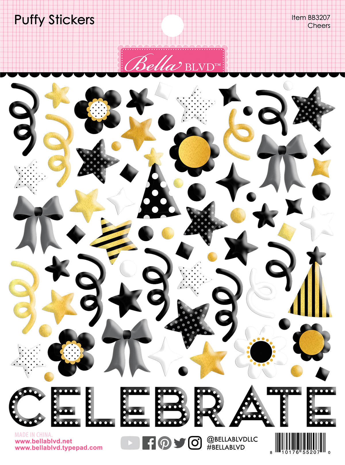 Bella Blvd Let's Celebrate Puffy icon Stickers