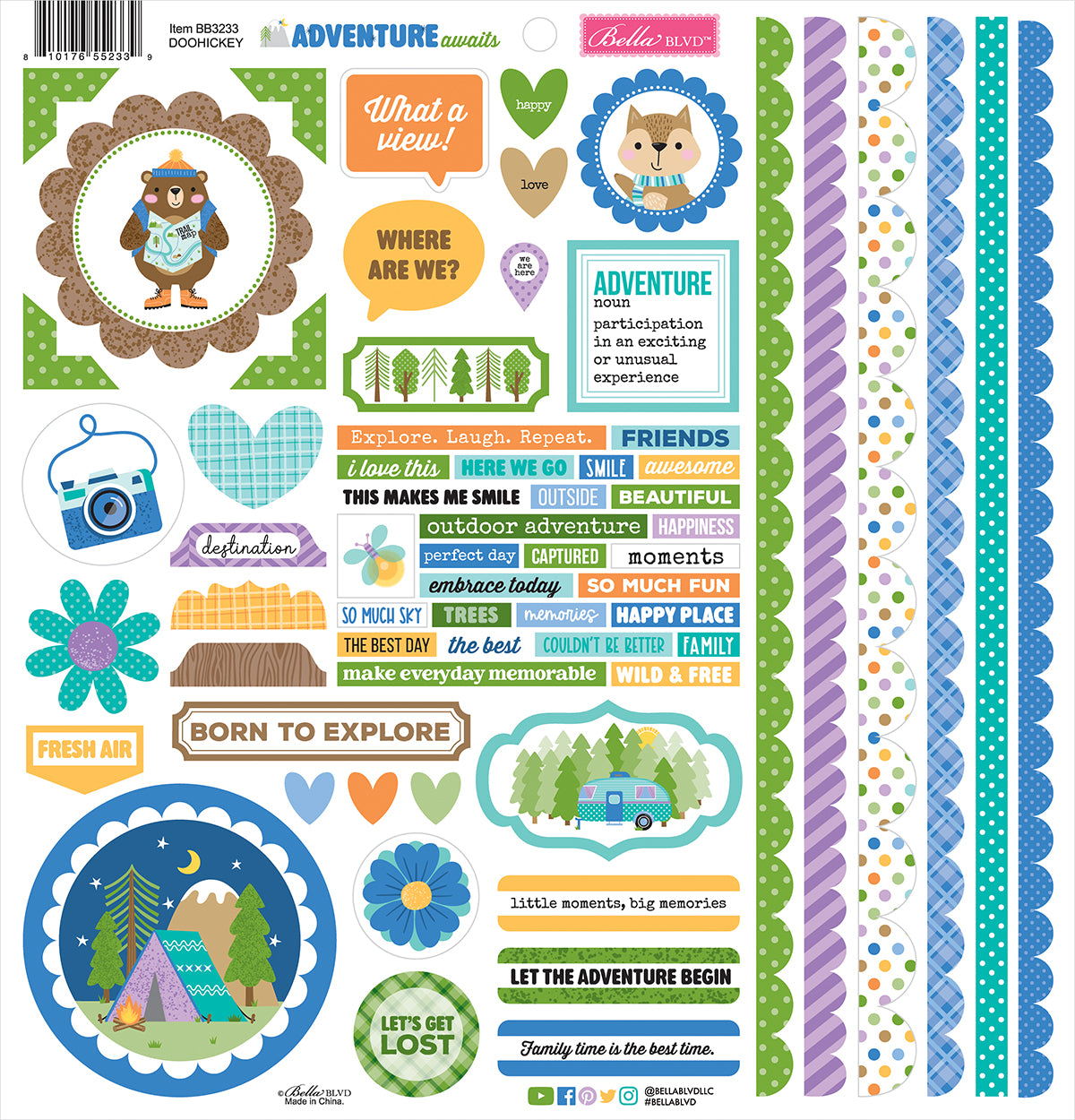 Adventure Awaits 12x12 Stickers by Bella Blvd