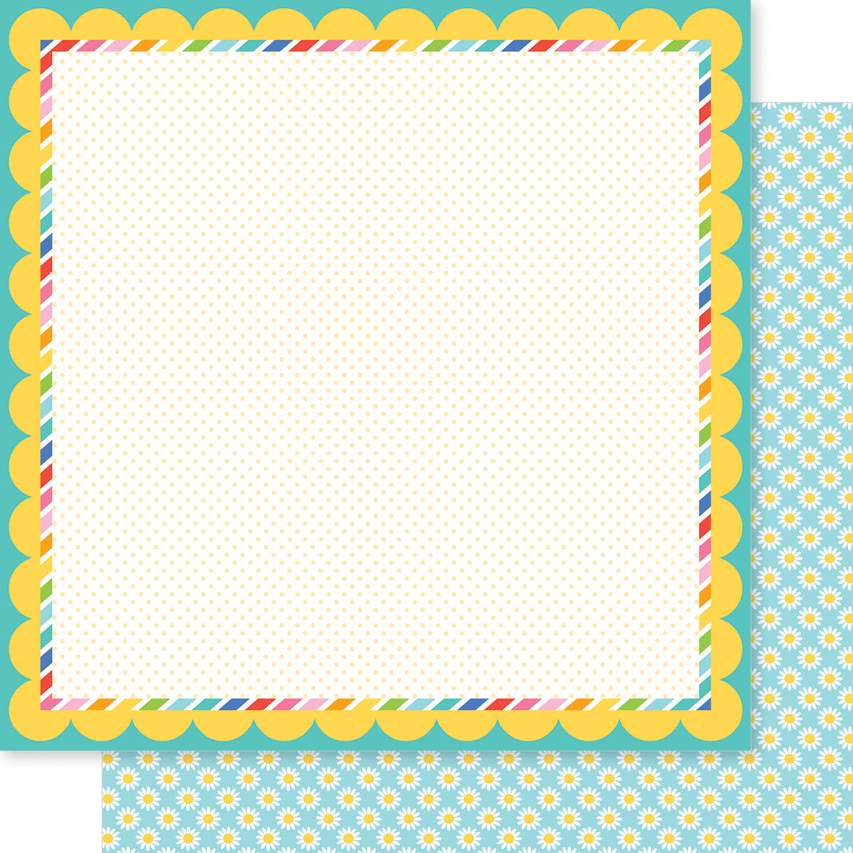 Dotted Delight Walking on Sunshine Scrapbook Paper by Bella Blvd