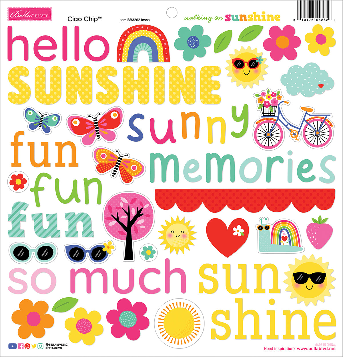 Walking on Sunshine Chipboard Icons by Bella Blvd