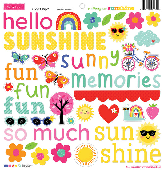 Walking on Sunshine Chipboard Icons by Bella Blvd
