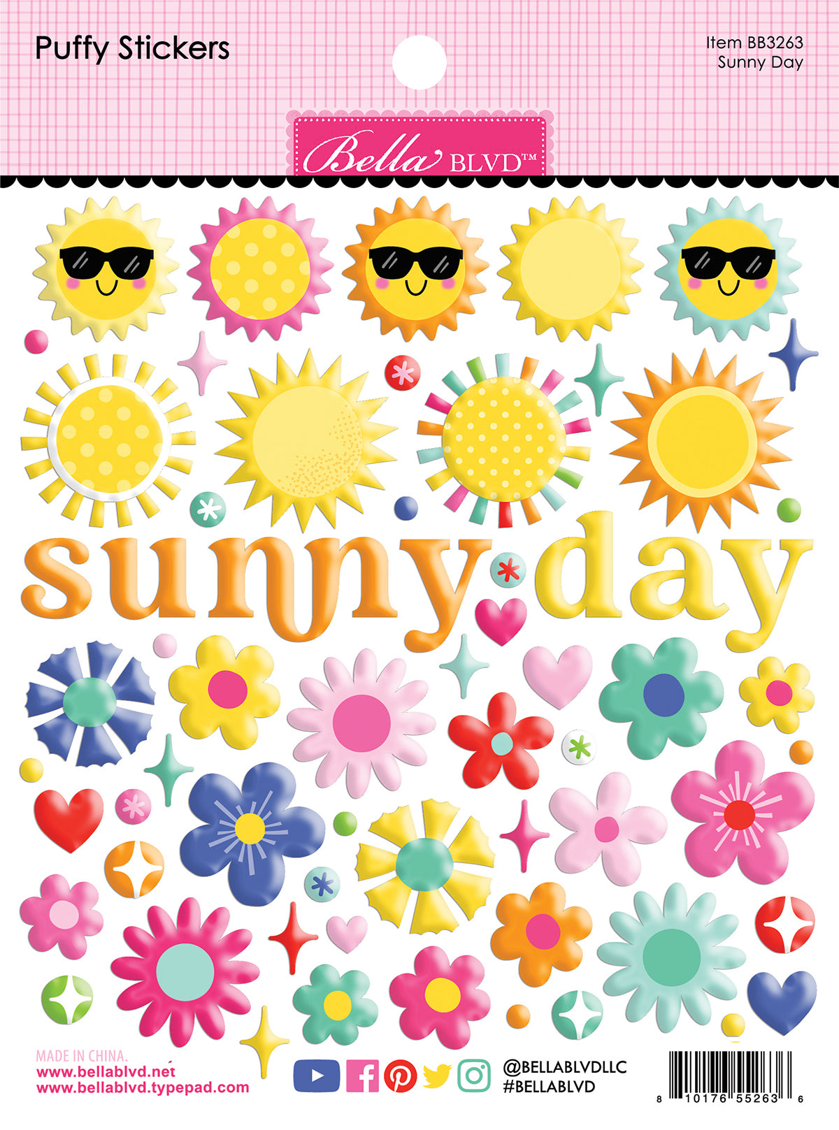Bella Blvd Walking on Sunshine Puffy Stickers