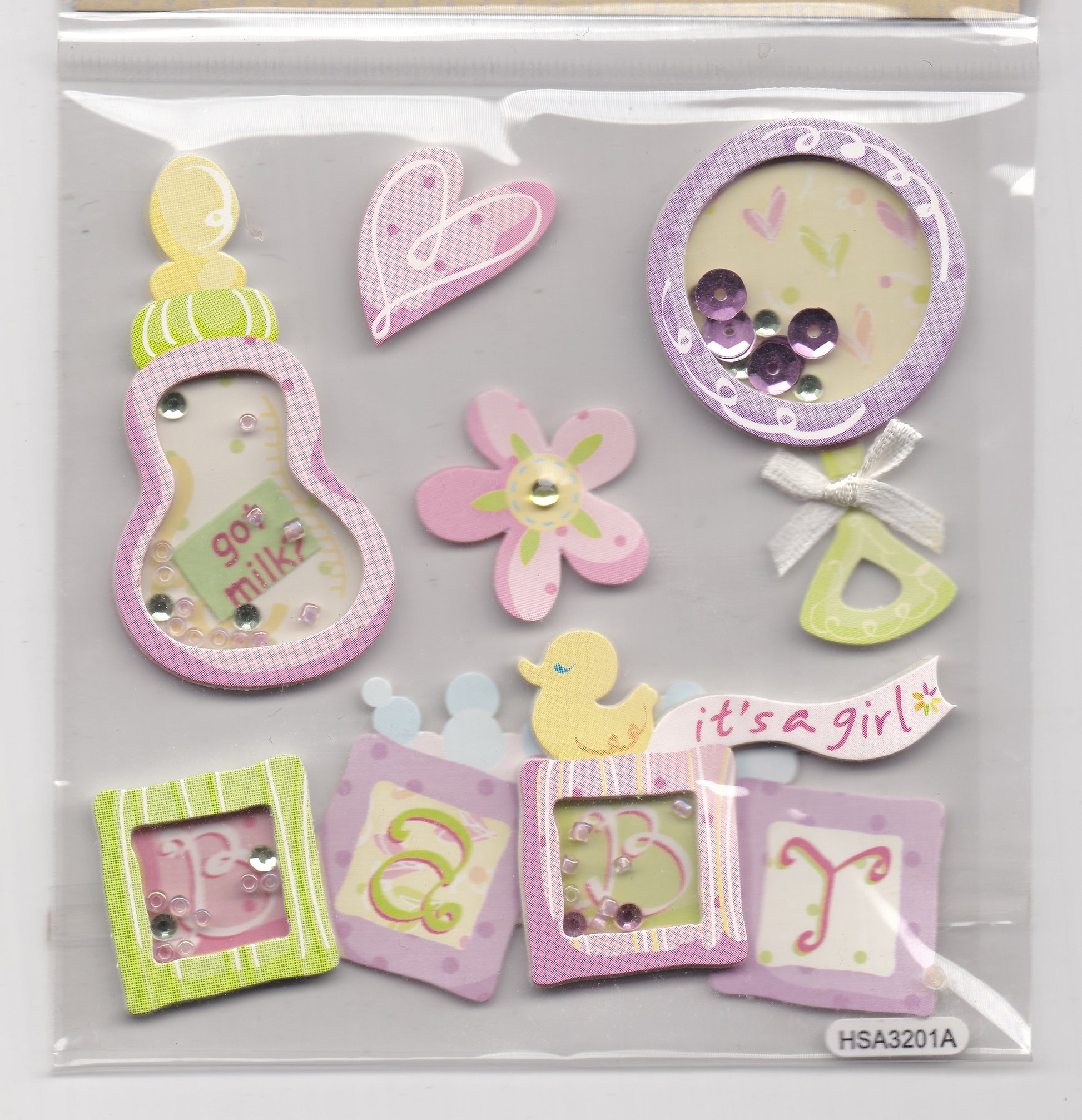 Baby Girl Shaker Stickers