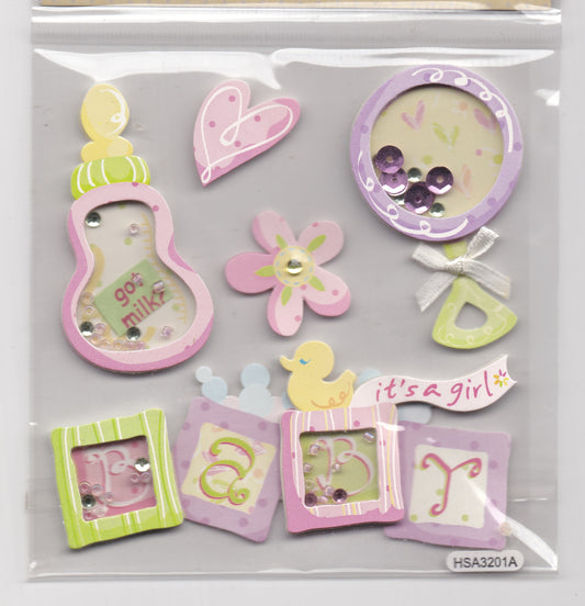 Baby Girl Shaker Stickers