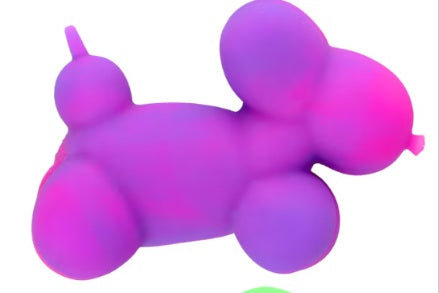Pink Purple Balloon Dog Sand Squishy Toy