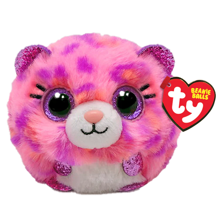 Pink Leopard Topaz Beanie Ball Plush