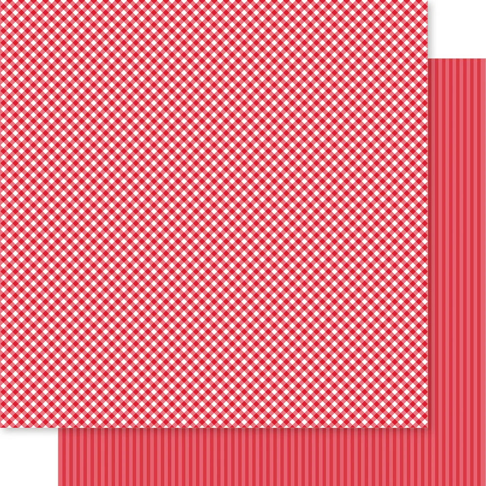 Bella Blvd Bella Besties Collection Gingham and Stripes McIntosh Red Paper