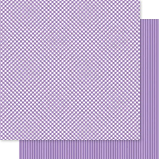 Plum Purple Bella Blvd Bella Besties Gingham Stripe Cardstock Paper