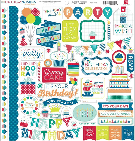 Birthday Wishes Boy element Stickers by Echo Park