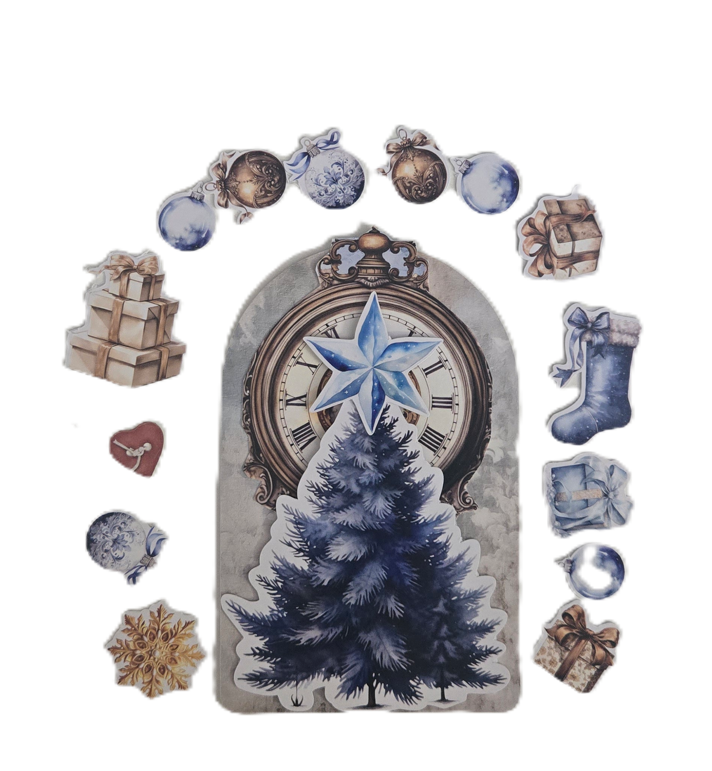 Blue Christmas ephemera Set