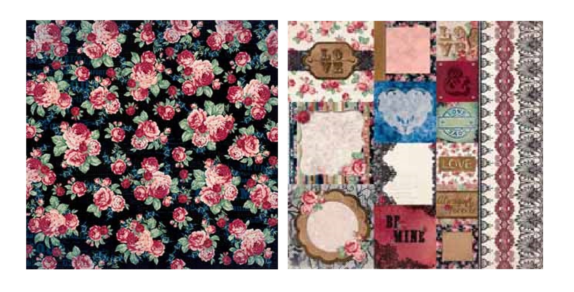 Love & Lace Floral Print 12x12 Scrapbook Paper - 5 Sheets – Country Croppers