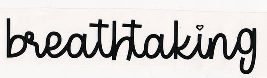 Breathtaking Vinyl Word Stickers - 10 inch