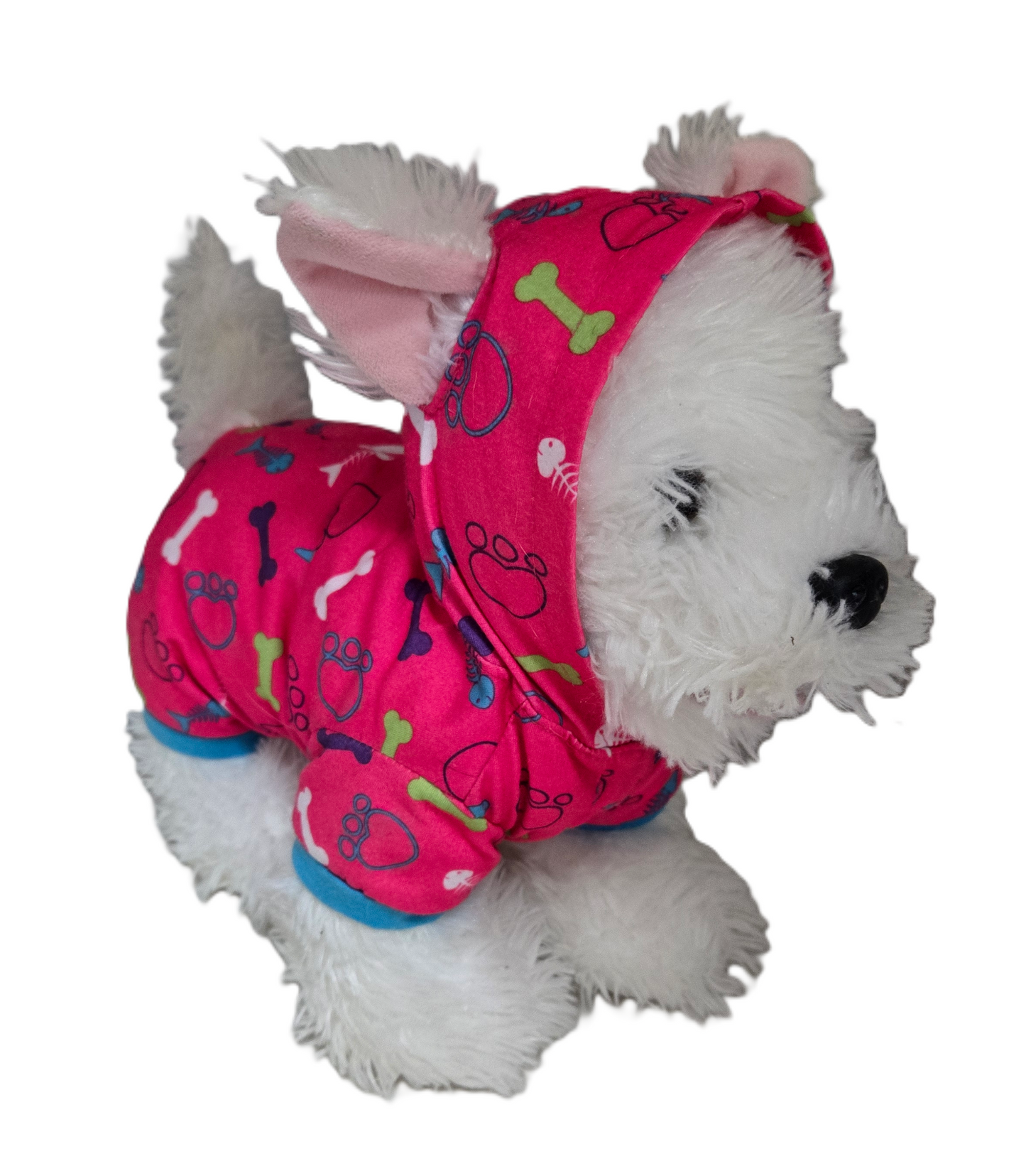 Build a Bear White Westie Plush Dog Dressed