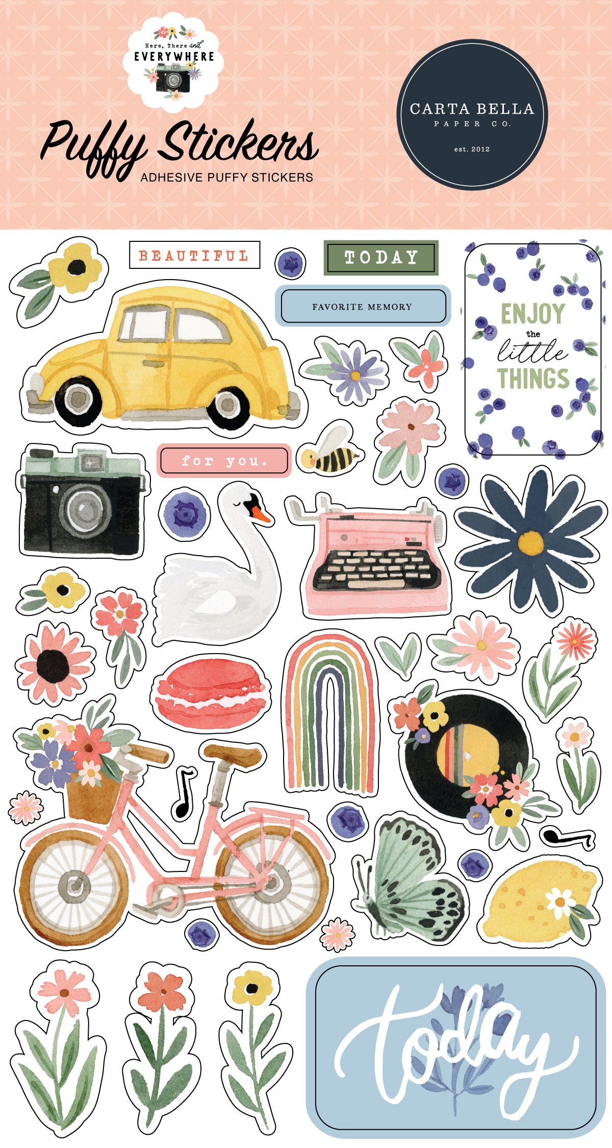 Echo Park Here There and Everywhere Puffy Stickers