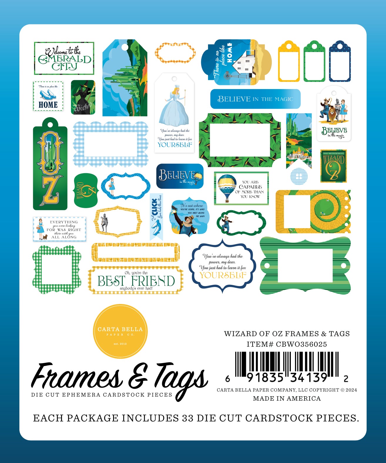 Echo Park Wizard of Oz Frames and Tags