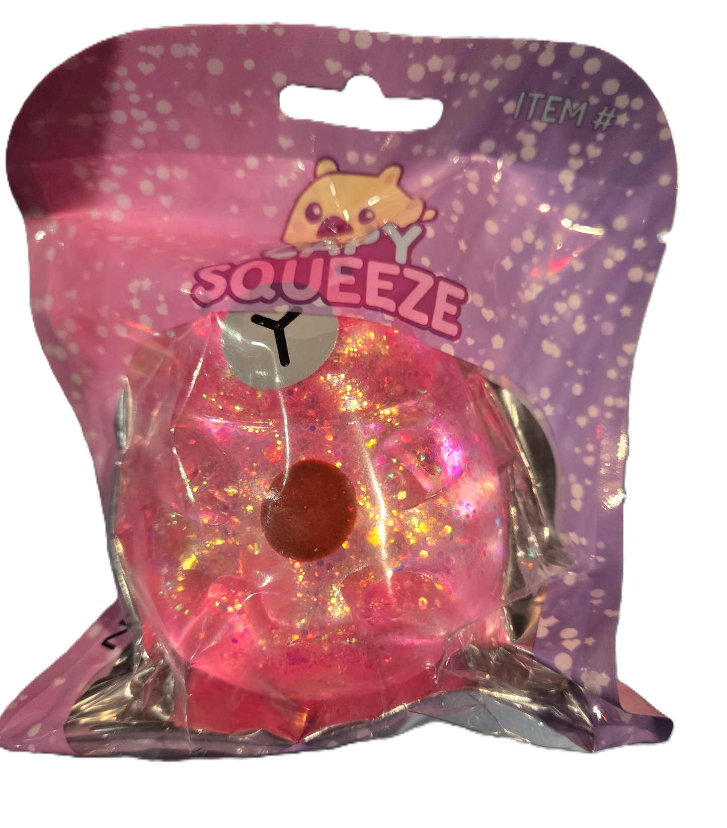 Capybara Squishy Toy Capy Squeeze Pink Glitter
