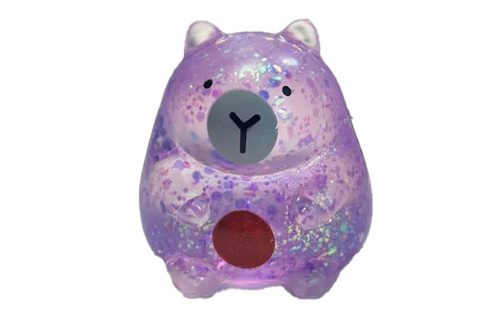 Purple Glitter Capybara Capy Squeeze Squishy Toy
