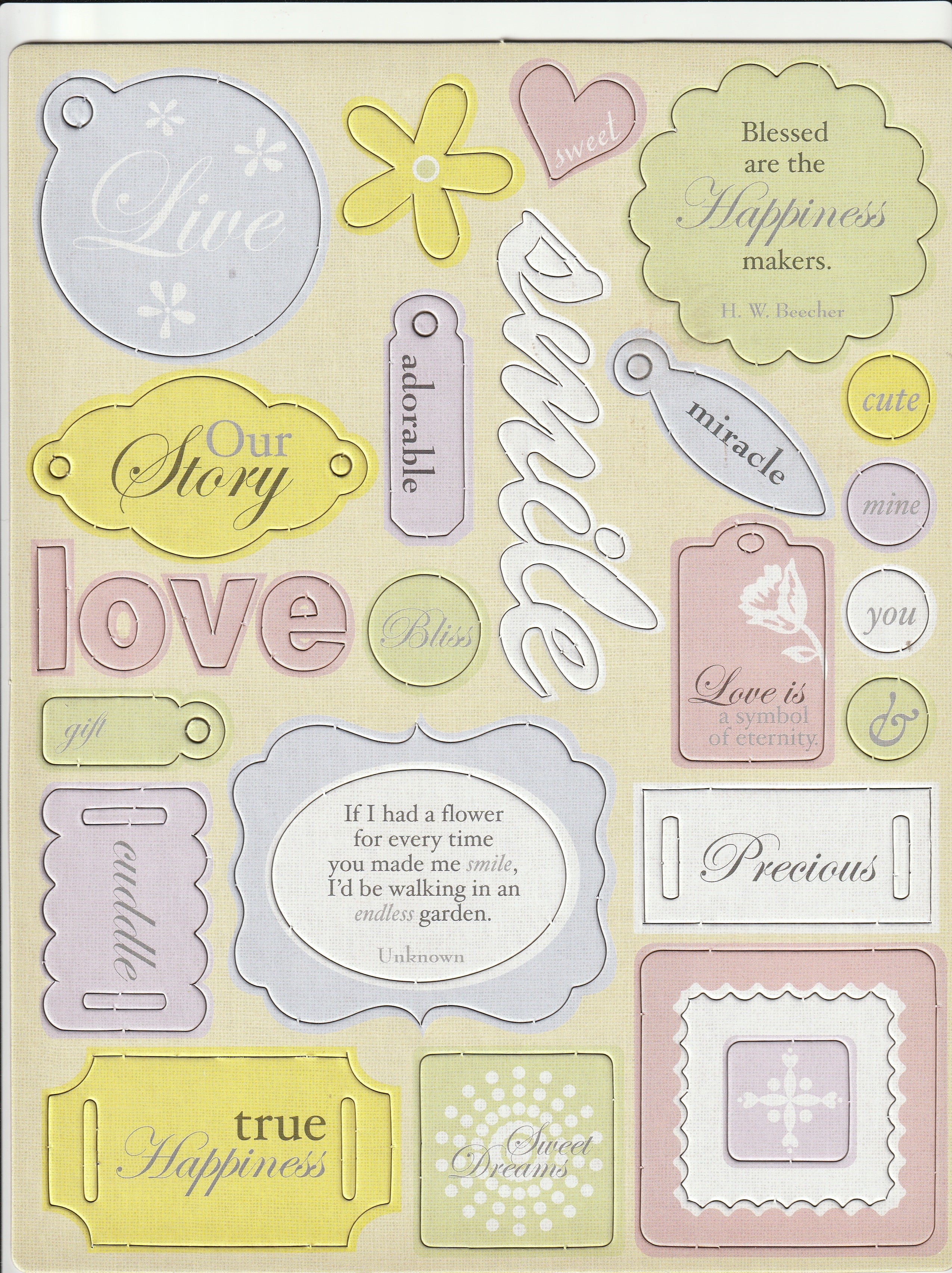 Pastel Quote Chipboard Accents - 25 Pieces – Country Croppers