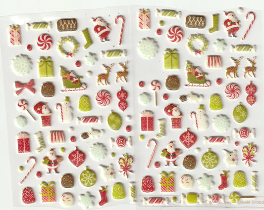 Micro Christmas Puffy Stickers