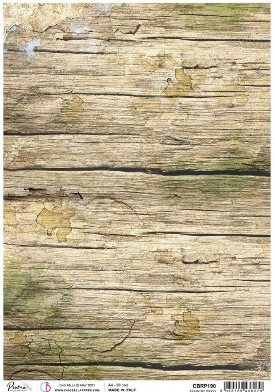 Country Wood Rice Paper 8.5x11.5