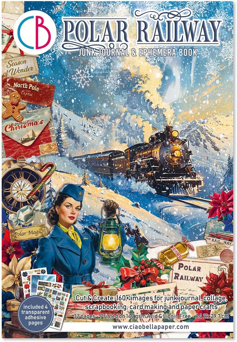 Ciao Bella Polar Railway Junk Journal Ephemera Book