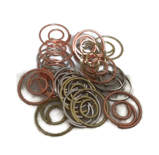 Large Metallic Spiral Clips Copper Gold Silver
