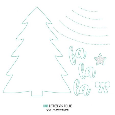 Trim the Tree Stamps and Dies Set - Concord & 9th - Used Set