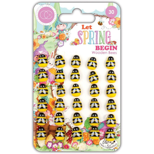 Adhesive Wooden Bee Stickers