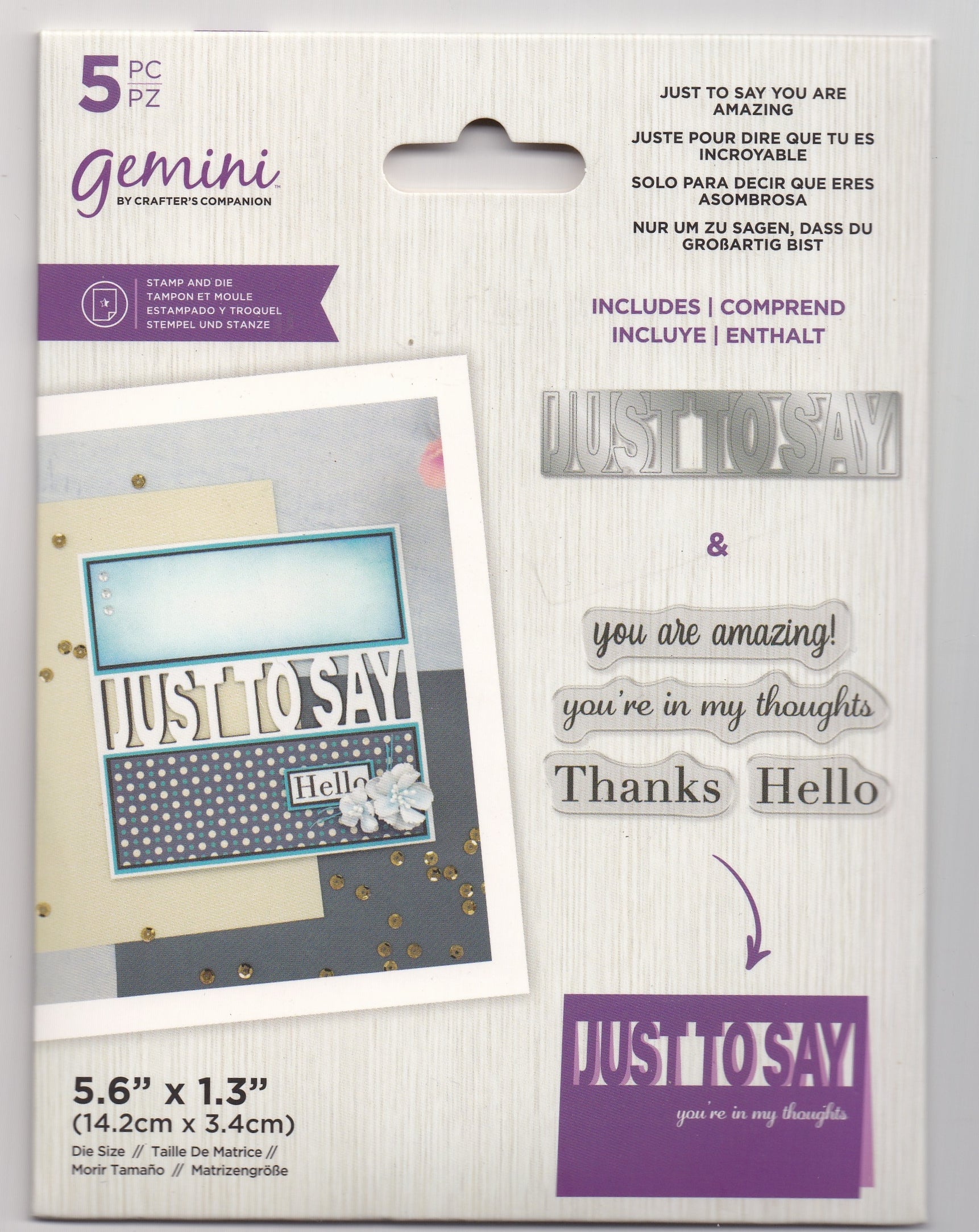 Just to Say Die and Stamp Set by Crafter's Companion