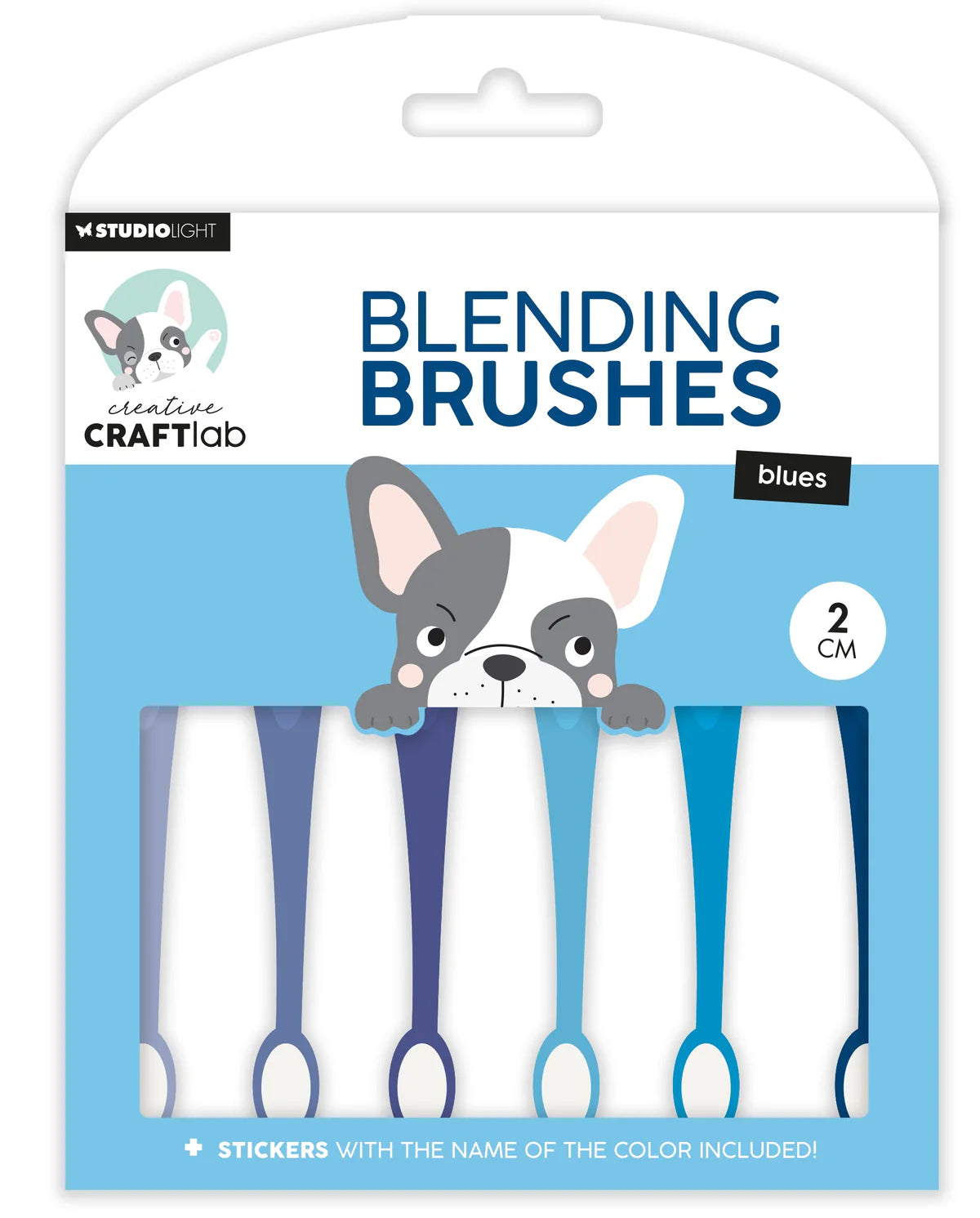 Water Reactive Ink Pads and Coordinating Blending Brushes Set - Blues