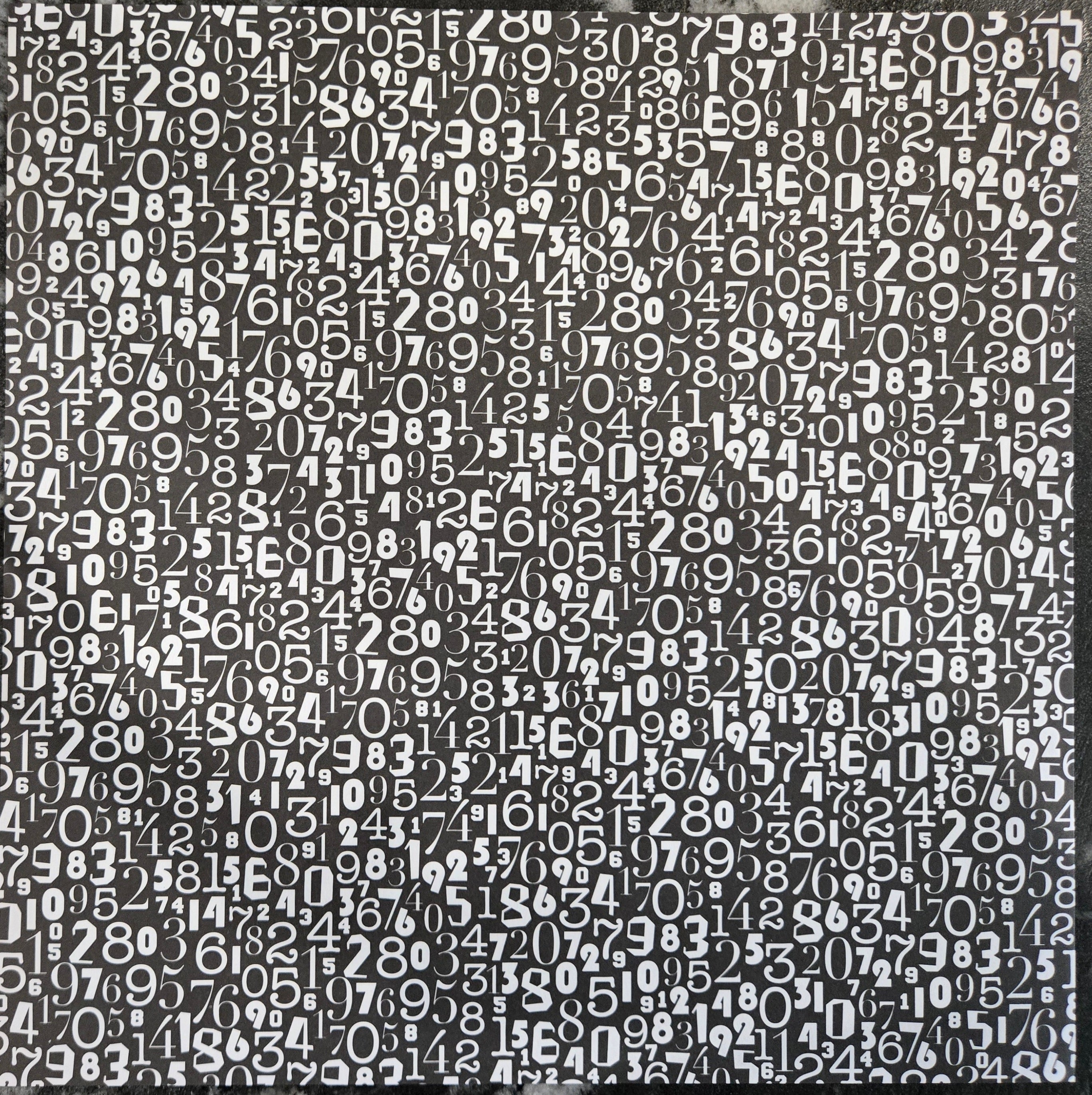 Black and White Numbers 12x12 Scrapbook Paper - 3 Sheets – Country Croppers