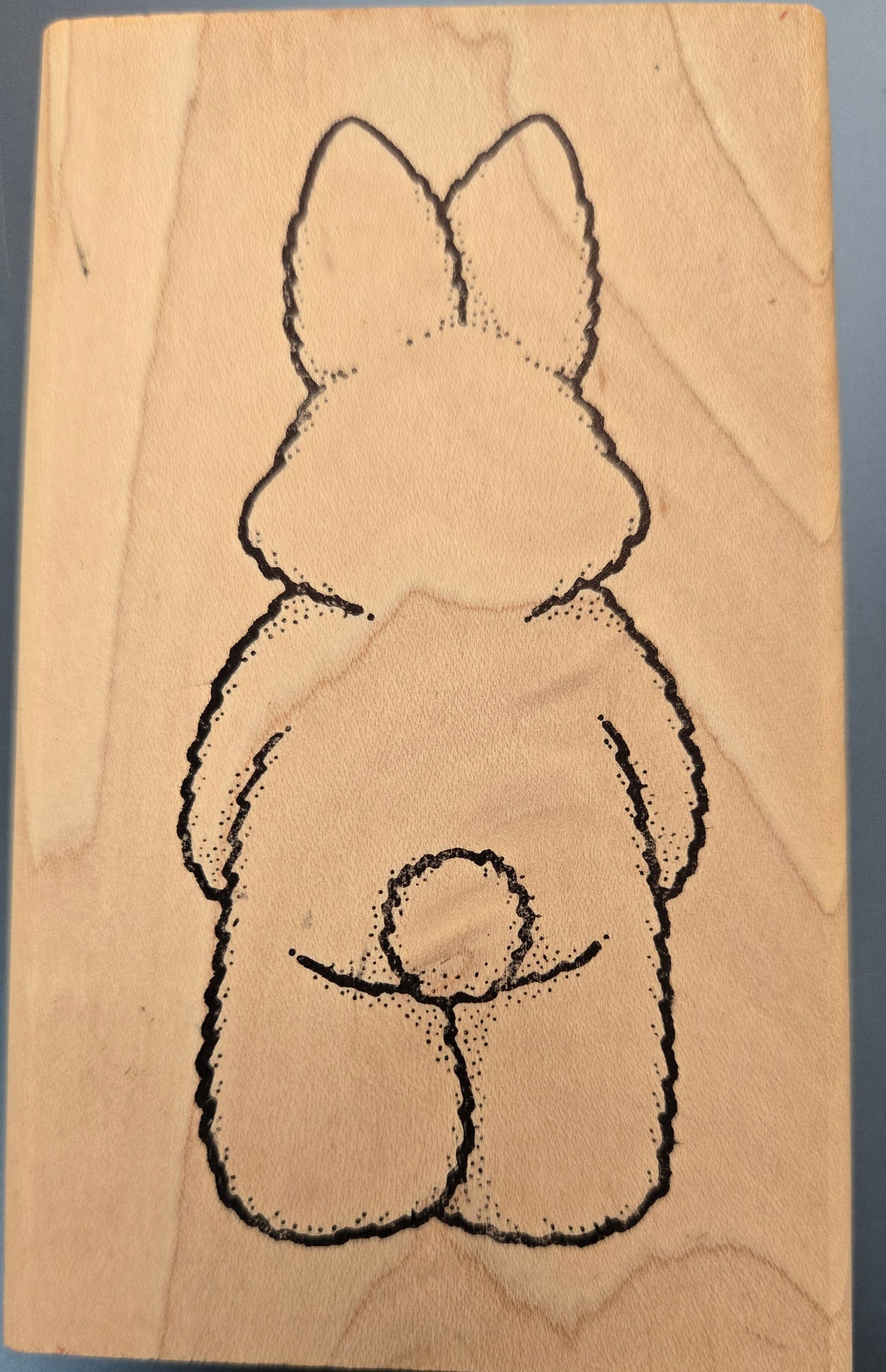 Easter Bunny Butt Red Rubber Stamp