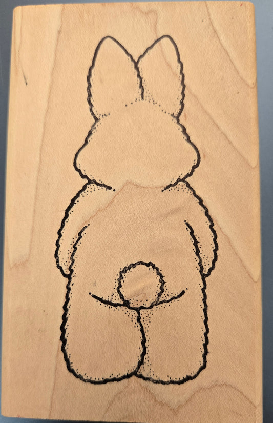 Easter Bunny Butt Red Rubber Stamp