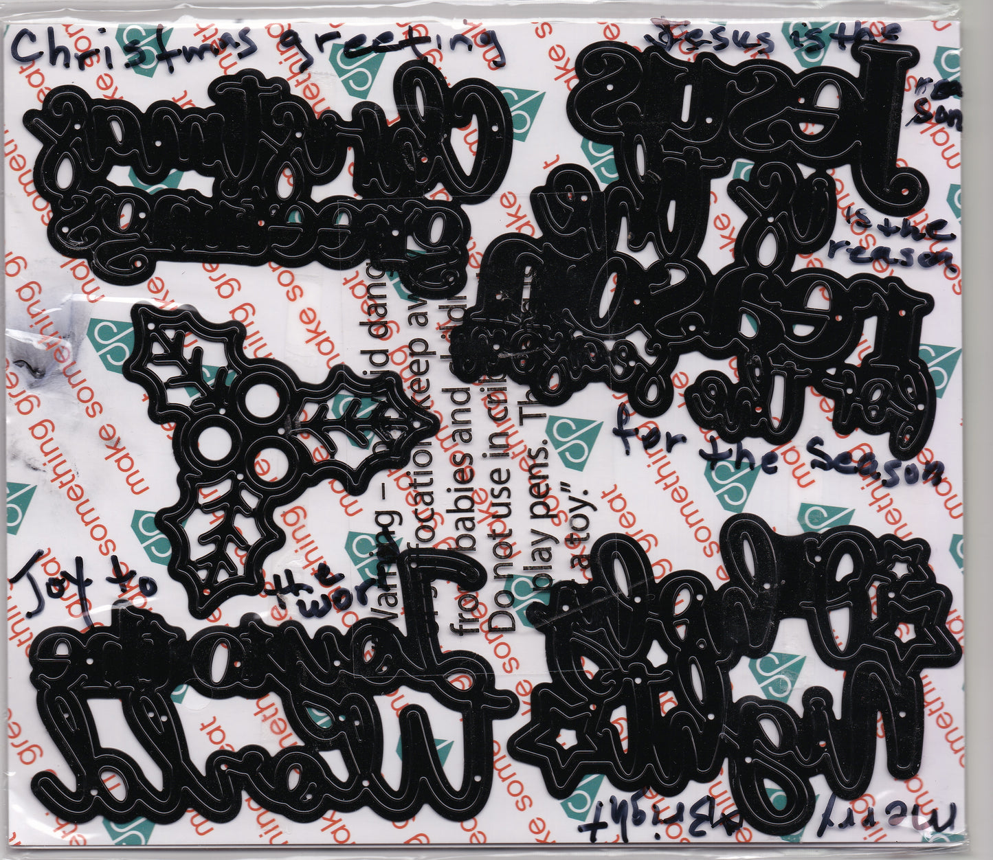 Diamond Press Holiday Sentiments Dies Metal Cutting Dies Set